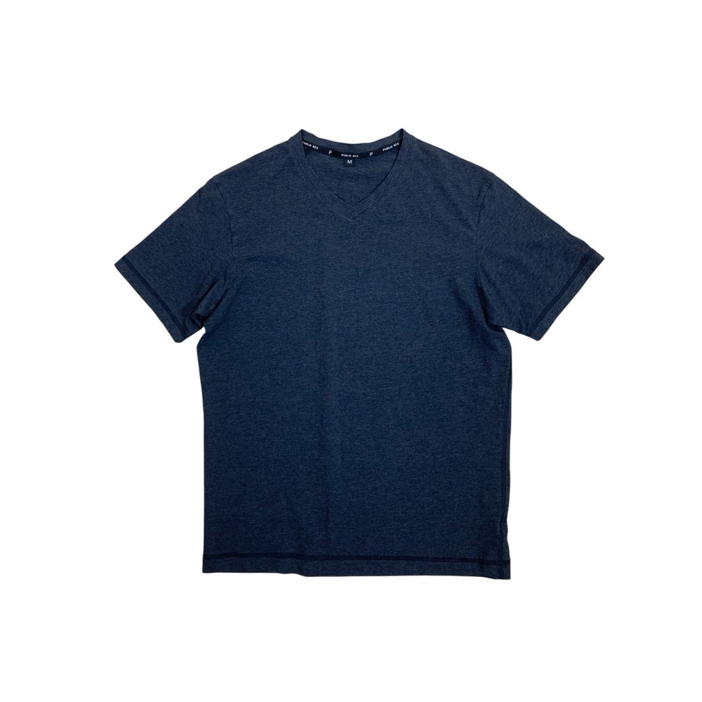 Public‎ Rec Mens Heather Navy V Neck Performance T Shirt Medium Casual Stretch